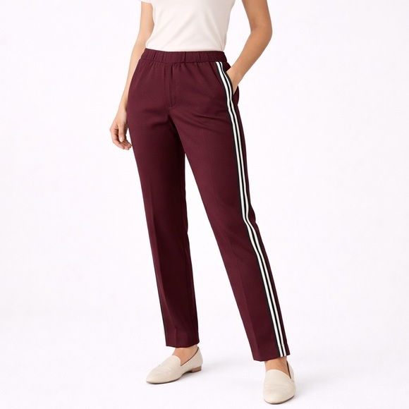 rag & bone Pants - rag & bone Burgundy Side-Stripe Tailored Pants – Size 10